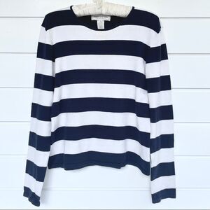 Jones New York Women’s Striped Crew Neck Sweater Size Medium